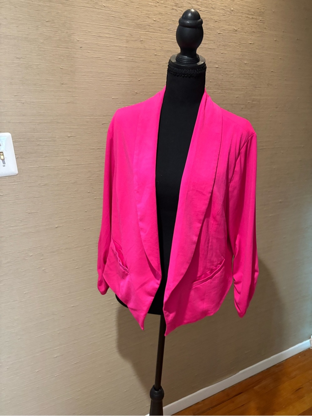 torrid Vibrant Pink Open-Front Draped Blazer